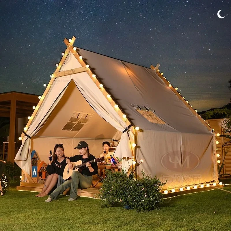 Indoor furniture Outdoor triangle tent rooftop restaurant scenic camping B & B outdoor hot pot dining barbecue tent room