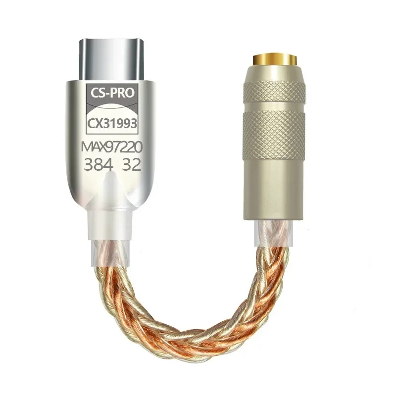 

Upgraded Digital Audio Amplifier CX31993 MAX97220 Dual Chip type-c-3.5mm AMP HiFi Audio Adapter PCM 32Bit/384kHz Headphone DAC