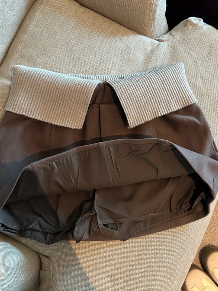 Gonna casual alla moda Donna Autunno Inverno Tweed Minigonna a vita alta Design patchwork Aderente Retro Chic Abito caldo ed elegante