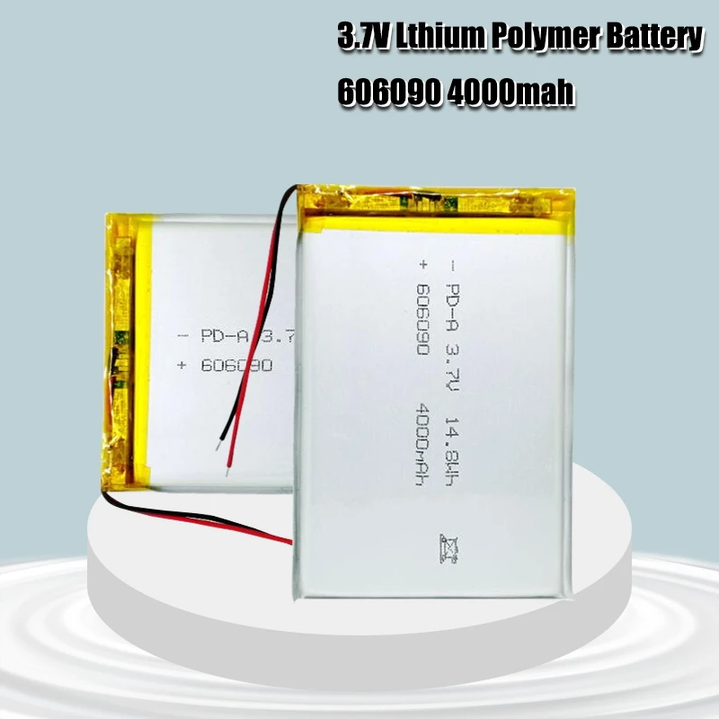 3.7v 4000mAh 606090 Rechargeable Lipo Battery For GPS MP4 Camera Power Bank Tablet Electric Toys PAD DVD Lithium Polymer Battery