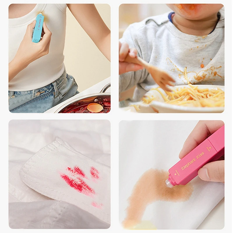 Portable Clothes Stain Remover Pen 3-Second Stain Remover Pen Double Head Stain Treater Bleach Pen Water Free Mini Cleaning Tool