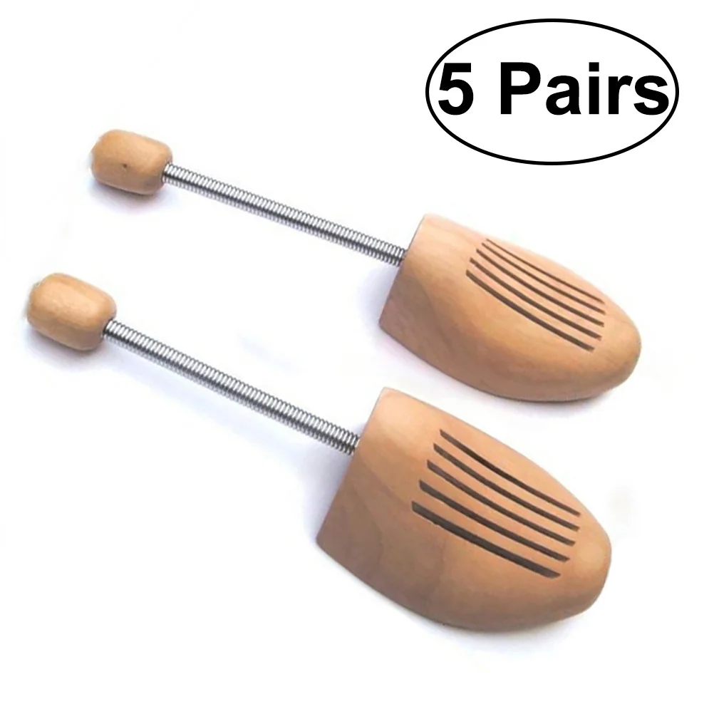 5Pairs Wooden Shoe Stretcher Adjustable Tree Shaper Keeper Eu 39-40 Perfect Fit Support Women Shoe Tree