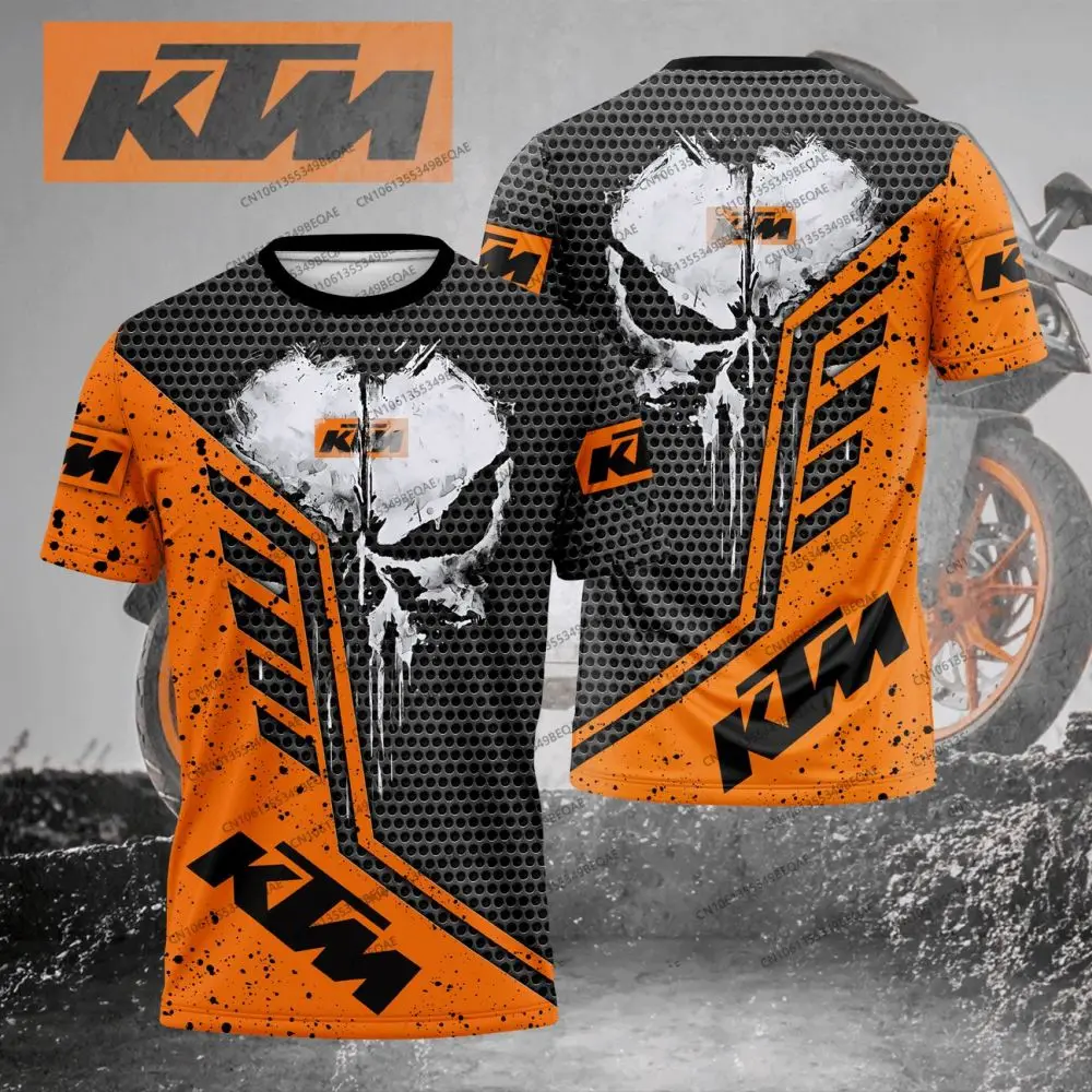 

KTM модная футболка большого размера для мужчин и женщин, лето 2025 года, спортивный топ с короткими рукавами, дышащая одежда для гонок на мотоциклах