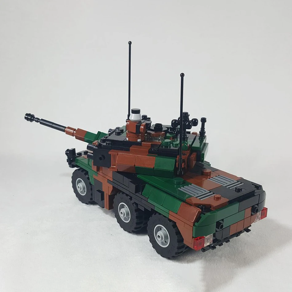 WW 2 Military Series Ebrc Jaguar Mini Building Blocks Model Armored Reconnaissance Vehicle Assembly Bricks Toy Kid Holiday Gifts