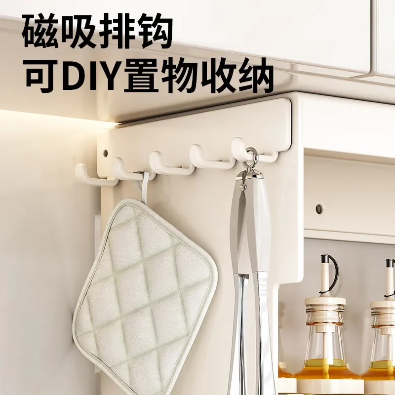 Magnetic Kitchen Spice Rack Double Layer Wall Mounted Storage Shelf No Drilling Folding Organizer Under Cabinet Holder for