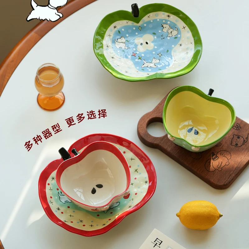 

Bowls, plates, tableware sets, ceramic household cute underglaze color bowls, housewarming, new home, wedding gifts