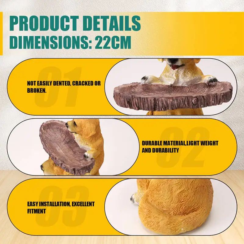 الراتنج الحلي جرو البوليريسين حمام الطيور البني الركيزة اليدوية الهدايا للخارجية حديقة المنزل الحديقة ساحة الزينة