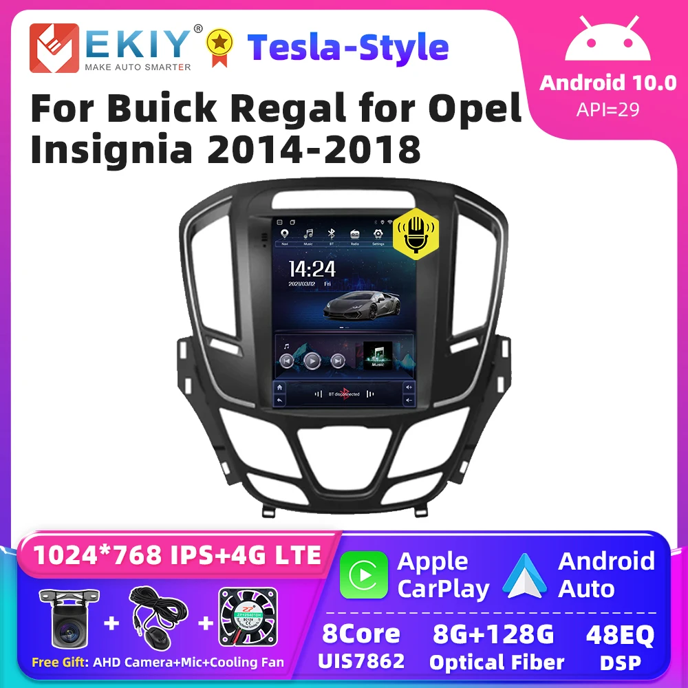 

EKIY Tesla Автомобильный радиоприемник для Buick Regal для Opel Insignia 2014-2018 Мультимедийная видеонавигация GPS 4G WIFI Carplay DVD-плеер