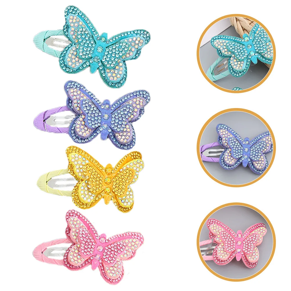 8Pcs Hair Clips Butterfly Shape Cute Lightweight Snap Hairpins Girls Hair Accessories for Birthday Wedding Prom Daily Use