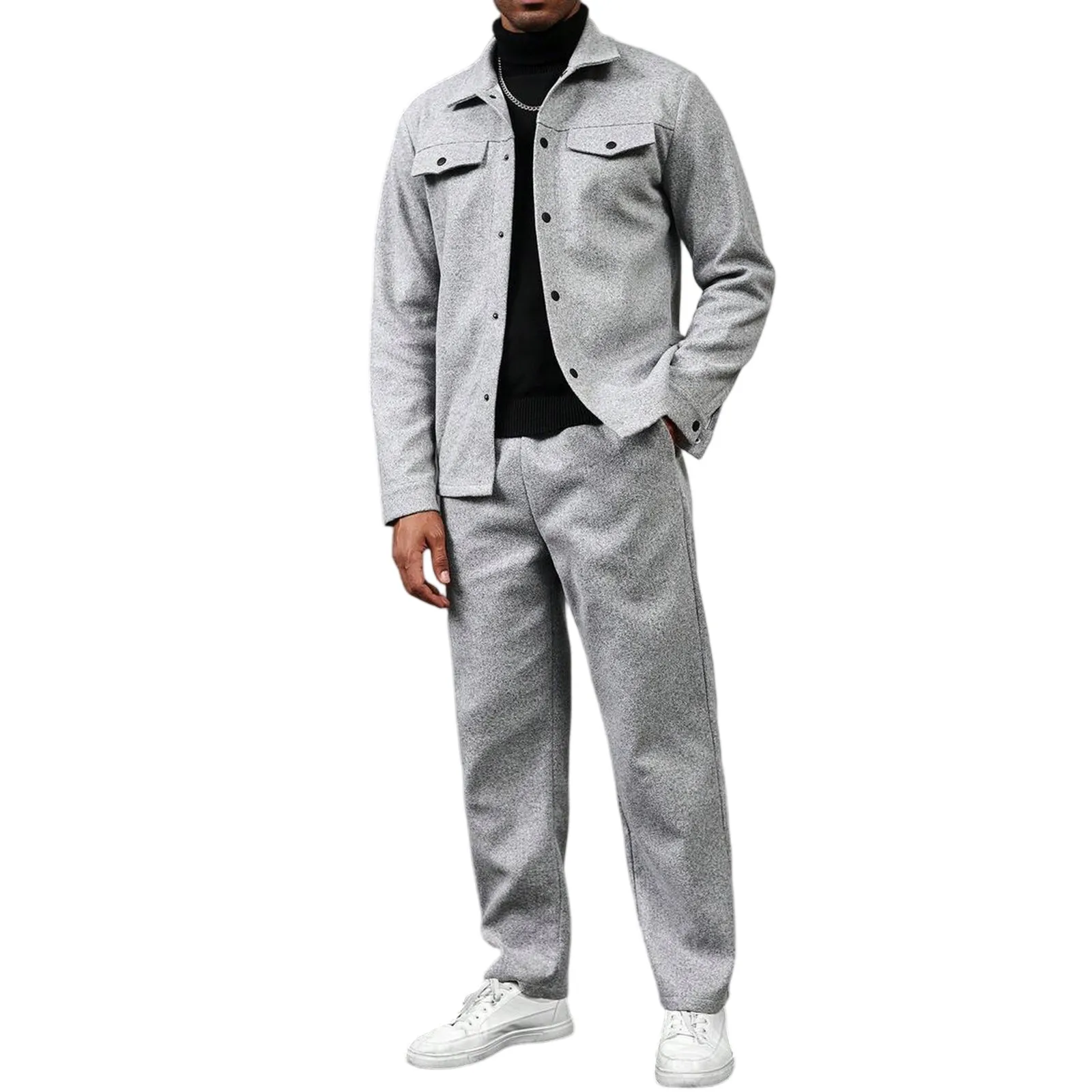 

Мужские элегантные улучшенные топы, брюки, минималистичный однотонный пиджак с лацканами, куртками на пуговицах и удобные мужские брюки на шнурке