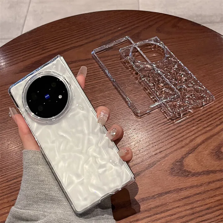 

For Vivo X Fold5 Phone Case New Folding Case With Wrinkles Transparent All Inclusive Anti Drop Folding Screen Protective Cover