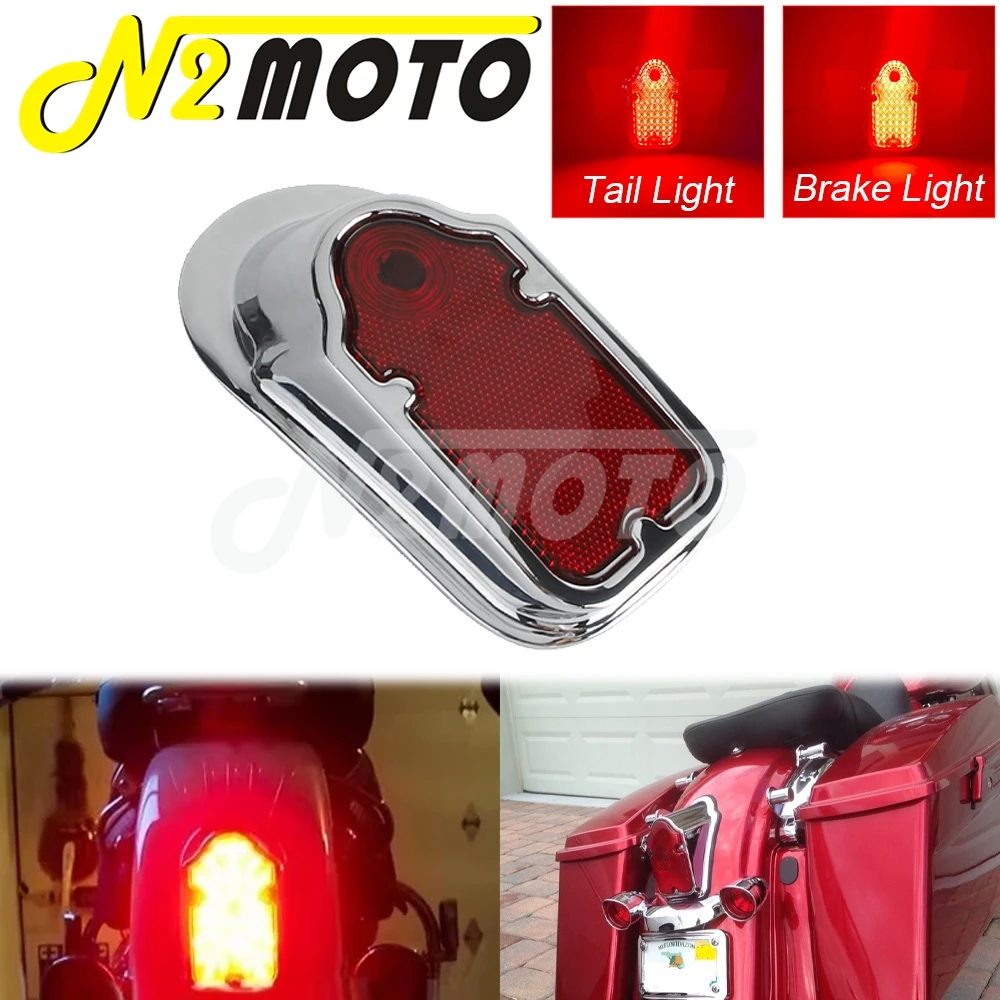 Motorcycle Rear Brake Lamp Tombstone Taillight For Harley Chopper Honda Kawasaki Suzuki Yamaha Ducati Bobber Tail LED Stop Light