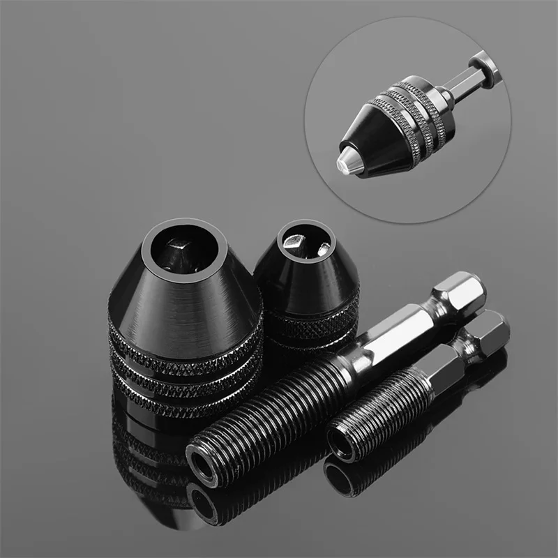 1pcs Mini Keyless Chuck Electric Drill Bits Collet Converter Extension Screwdriver Chucks Adapter Fixture 1/4