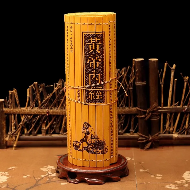 Traditional Chinese Medicine Health Preservation Huangdi Neijing Shanghan Lun Shenlong Bencao Jing Decorative Bamboo Slips