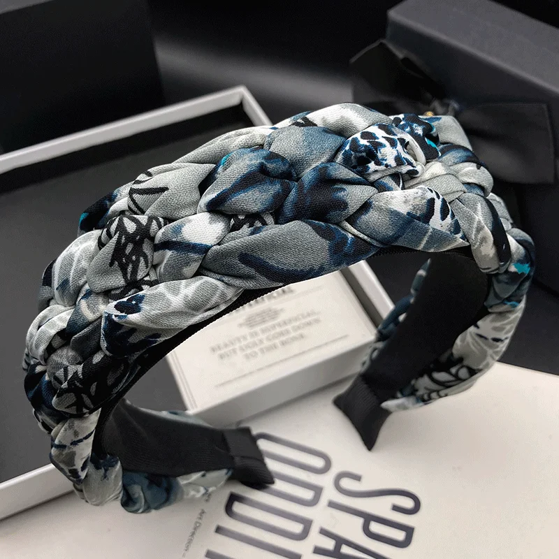 

Light luxury halo dyed fabric hairpin hoop women's high skull top fashion new style foreign style wide edge hairpin hoop