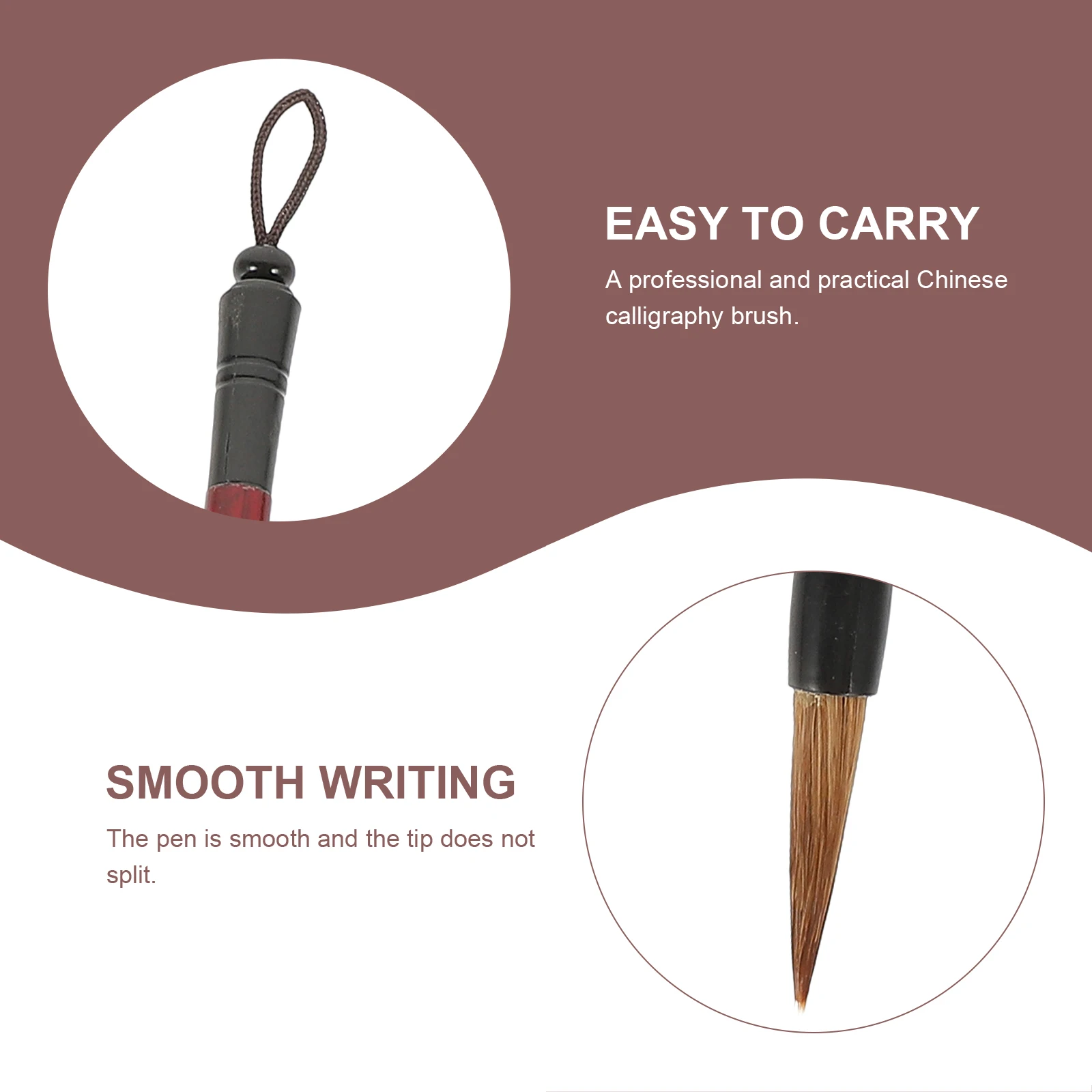 Stylo pinceau de calligraphie en poils de loup, outil d'écriture traditionnel chinois, peinture professionnelle, dessin, papeterie Portable lisse, 3 pièces
