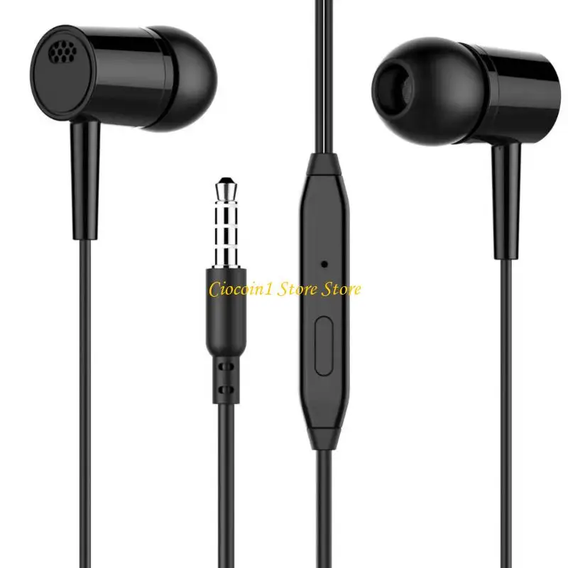 A3PC In Ear Headphones Builtin Mic 3.5mm Wire Headphone Phone Computer Earbud