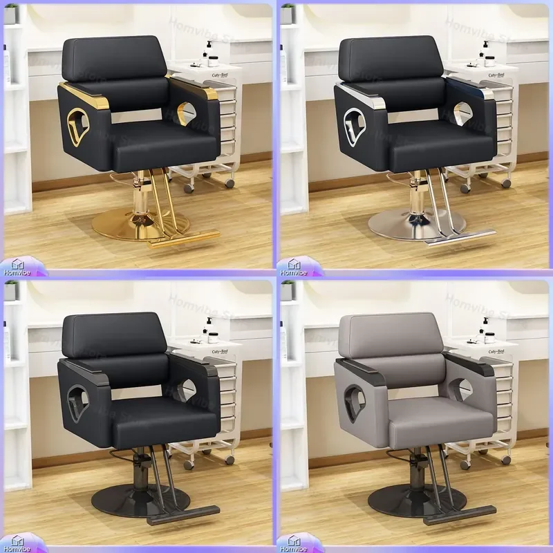 Professional Adjustable Hydraulic Barber Chair for Hair Salon White Styling Chair with Footrest and 360° Swivel Base