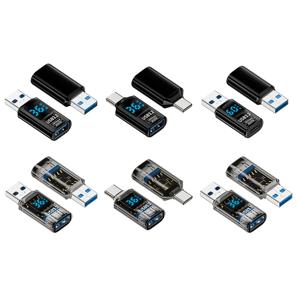 

Цифровой светодиодный дисплей, удлинитель USB к Type-C, 10 Гбит/с, зарядное устройство USB Type C, универсальный преобразователь для мобильного телефона, ноутбука, планшета