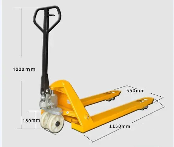 hand pallet truck with 3.75mm thickness 2ton 2.5ton 3 ton 5ton hand manual forklift for sale