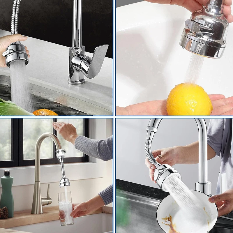 360 Degree Adjustment Faucet Adapter 2/3 Modes Universal Kitchen Water Tap Extender Anti-splash Water Saving Sink Faucet