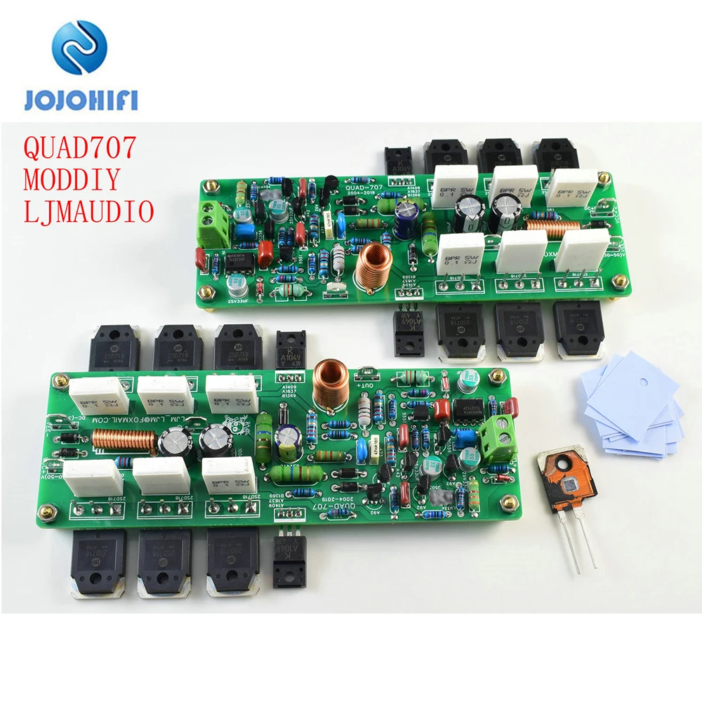 

Clone QUAD707 Моно/двойные комплекты/двойная готовая плата 125 Вт 8R, 250 Вт 4R DC ± (25 В ~ 55 В) Классический пост-ступеневой усилитель мощности Плата усилителя