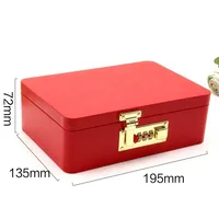 Combination Lock Password Lock Storage Box Metal Construction Flip Top Design Key Safe Box Secure Storage Initial Password 6