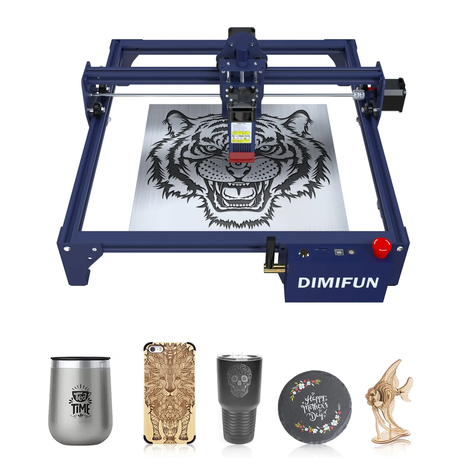 DIMIFUN DM6 Laser Engraver 6W/12WPower Wifi Offline Control DIY Blue Light Laser cutter Woodworking Tools Diode CnC Machine