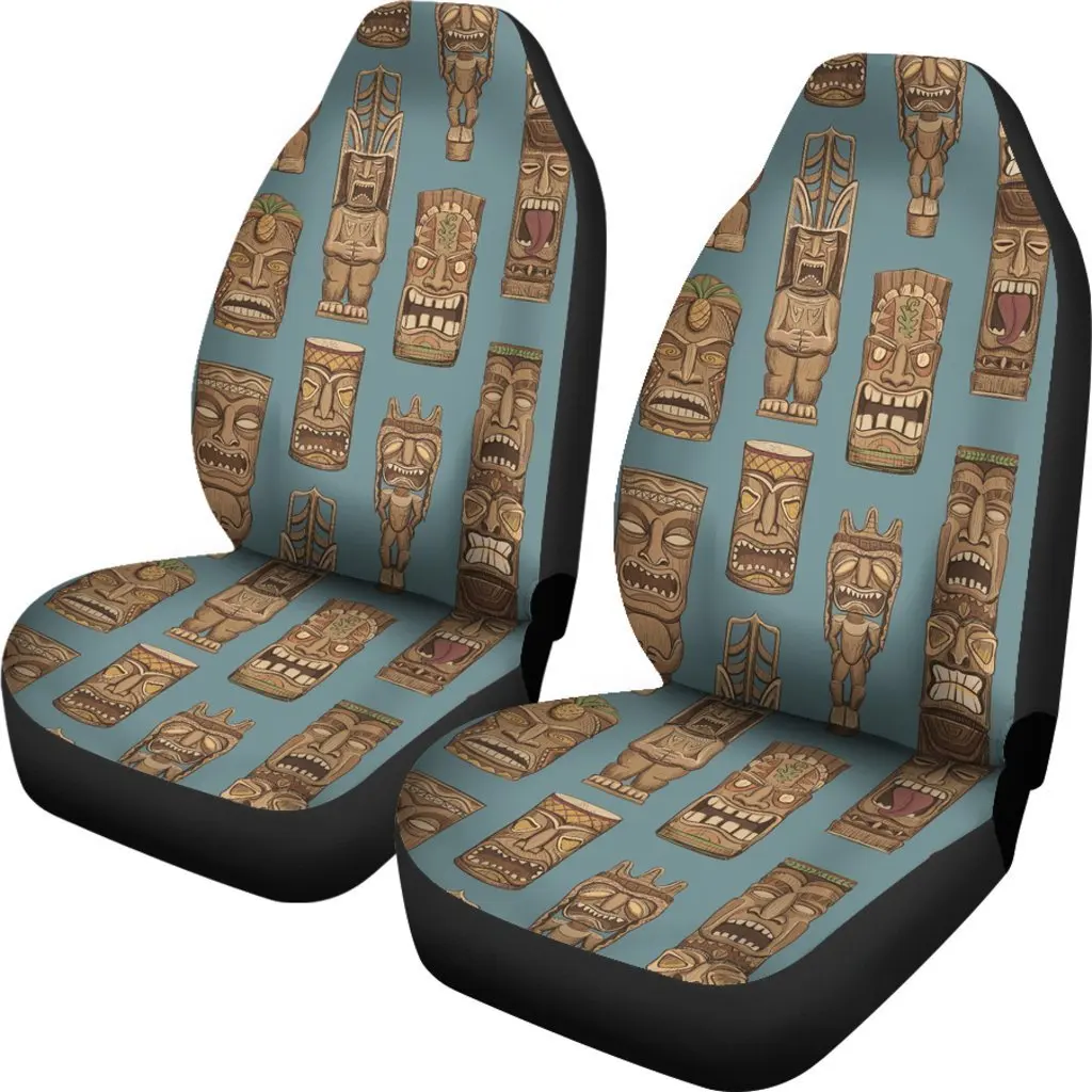 Totem Aztec Pattern Print Seat Cover Car Seat Covers Set 2 Pc, Car Accessories Car Mats