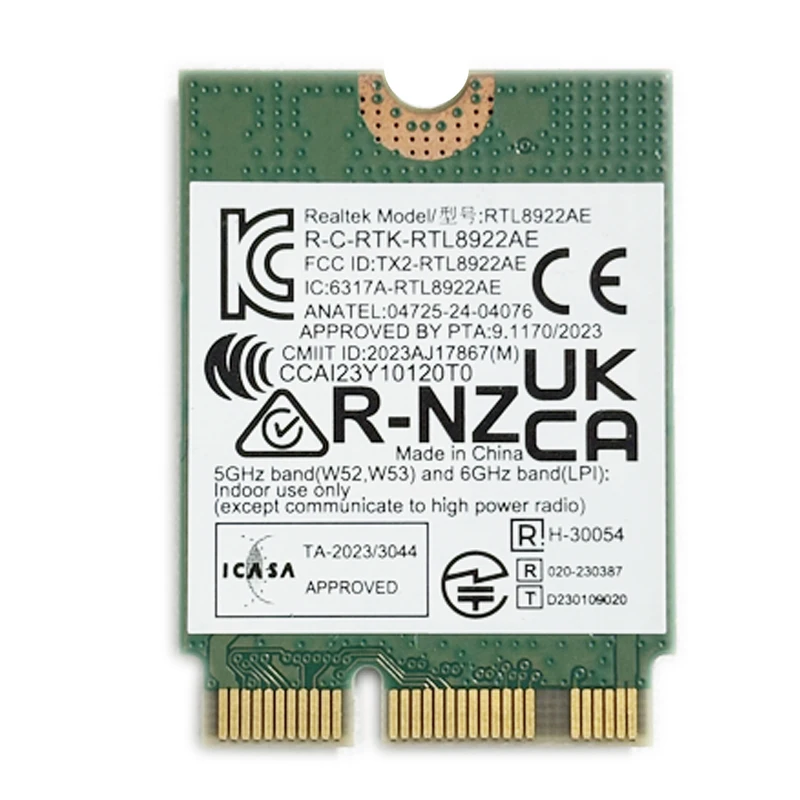

RTL8922AE Беспроводная сетевая карта WIFI7 5G/6G Tri Band M.2 Gigabit BT5.4 RTL8922A Сетевая карта для ноутбука RTL8922