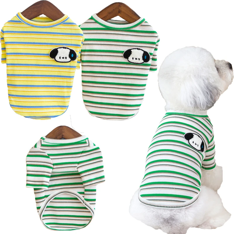 

Stripped Pet Cat Clothes Green Yellow Cat Dog Sweatshirt For Small Medium Dogs Yorkie Maltese Shirt Puppy Turtleneck Hoodies XXL