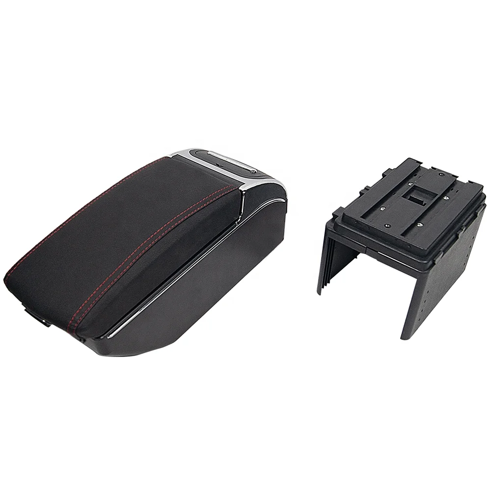 

Factory Hot Selling 7 USB Rechargeable Car Center Console Organizer Durable Armrest Box With Cup Holders Car Trunk Storage Box