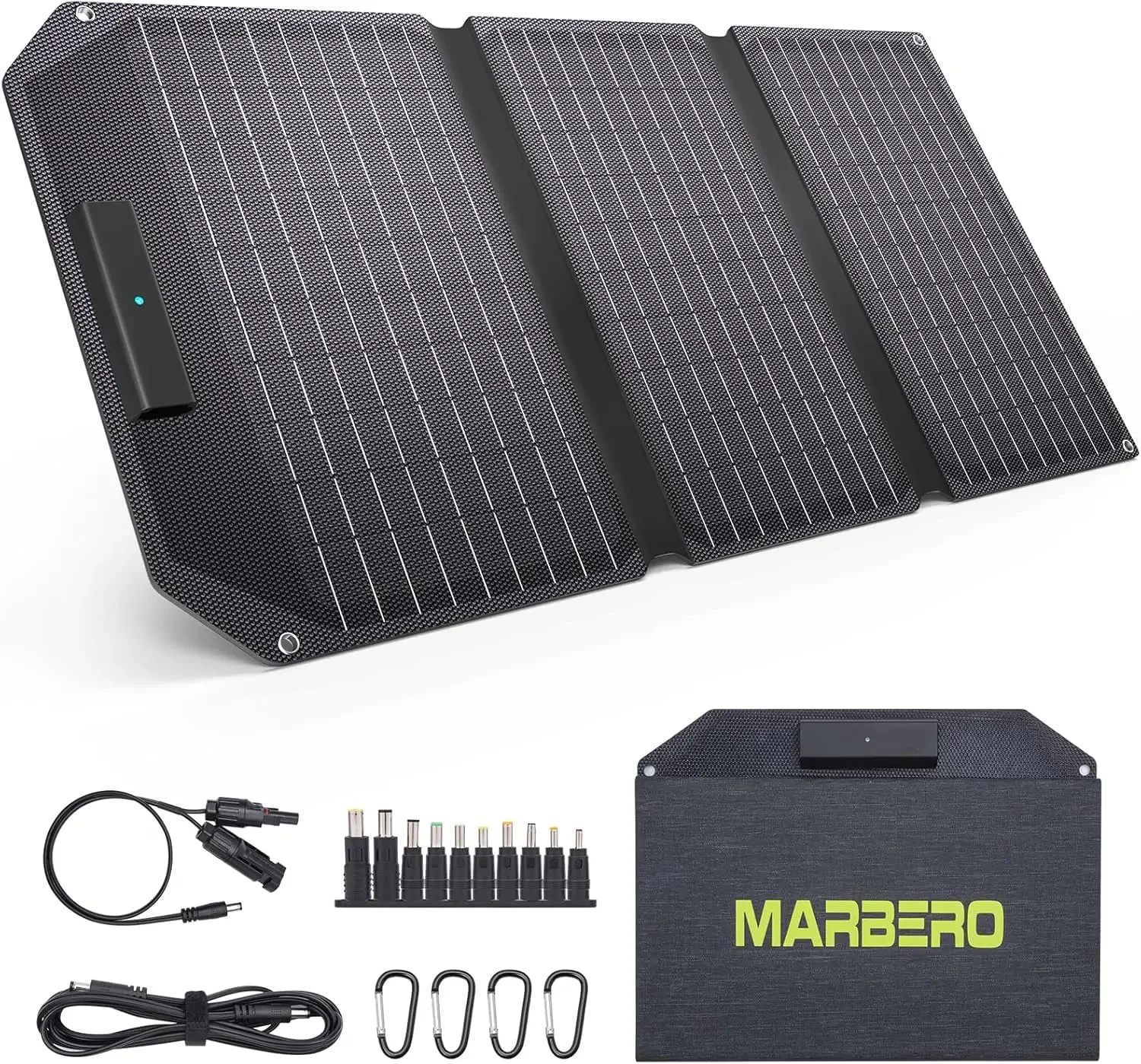 30W Foldable Solar Panel Portable Solar Charger with 12V QC3.0 USB Type C DC Output for Portable Power Station Power Bank