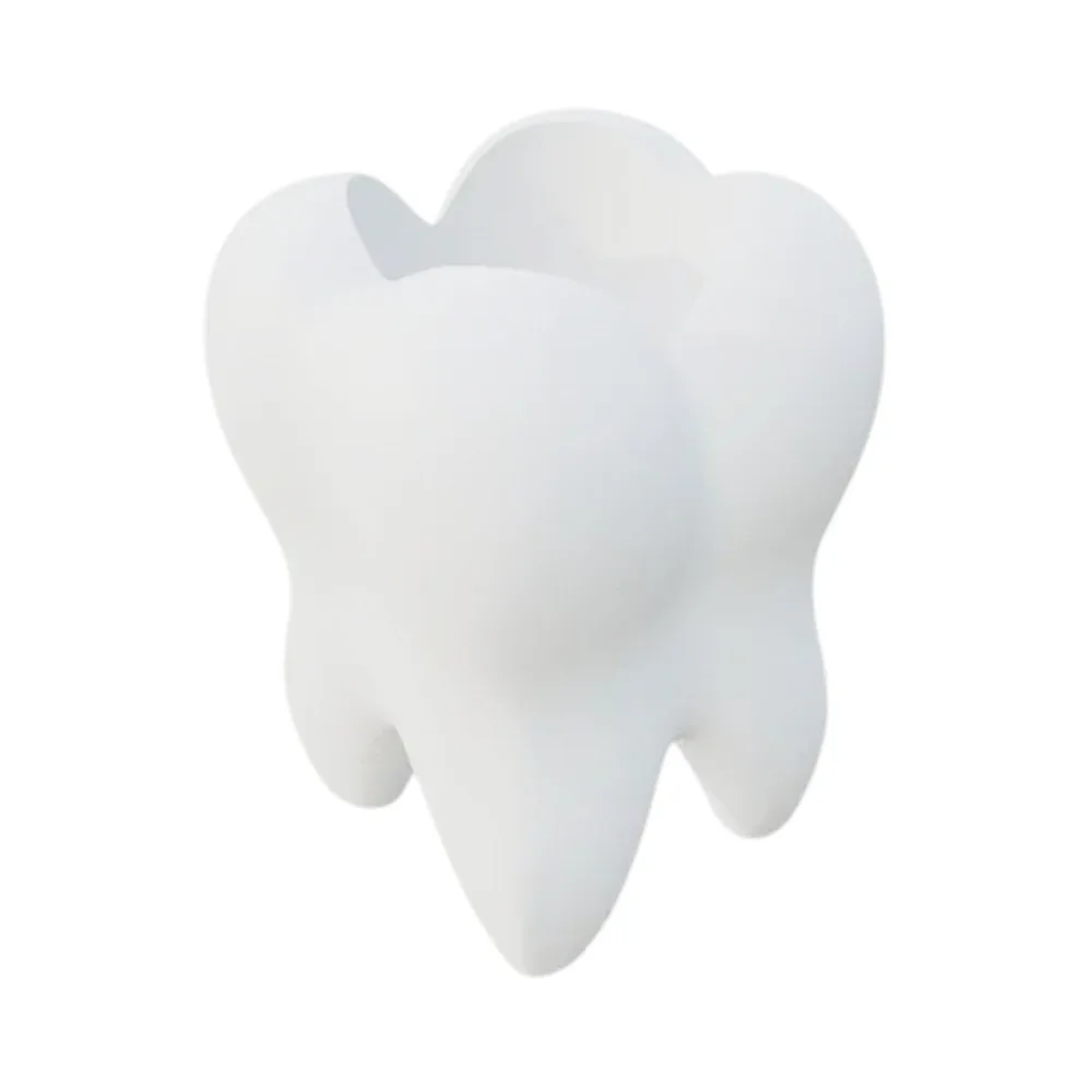 

Multi-functional 3D Printing Toothbrush Holder White Creative Tooth-Shaped Pen Holder Durable Stable Toothbrush Rack