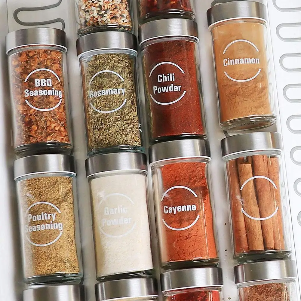 144Pcs Keuken Etiketten Stickers Voor Ingrediënten Spice Potten Fles Container Voedsel Clear Items Mark Op Kan Storgae Doos