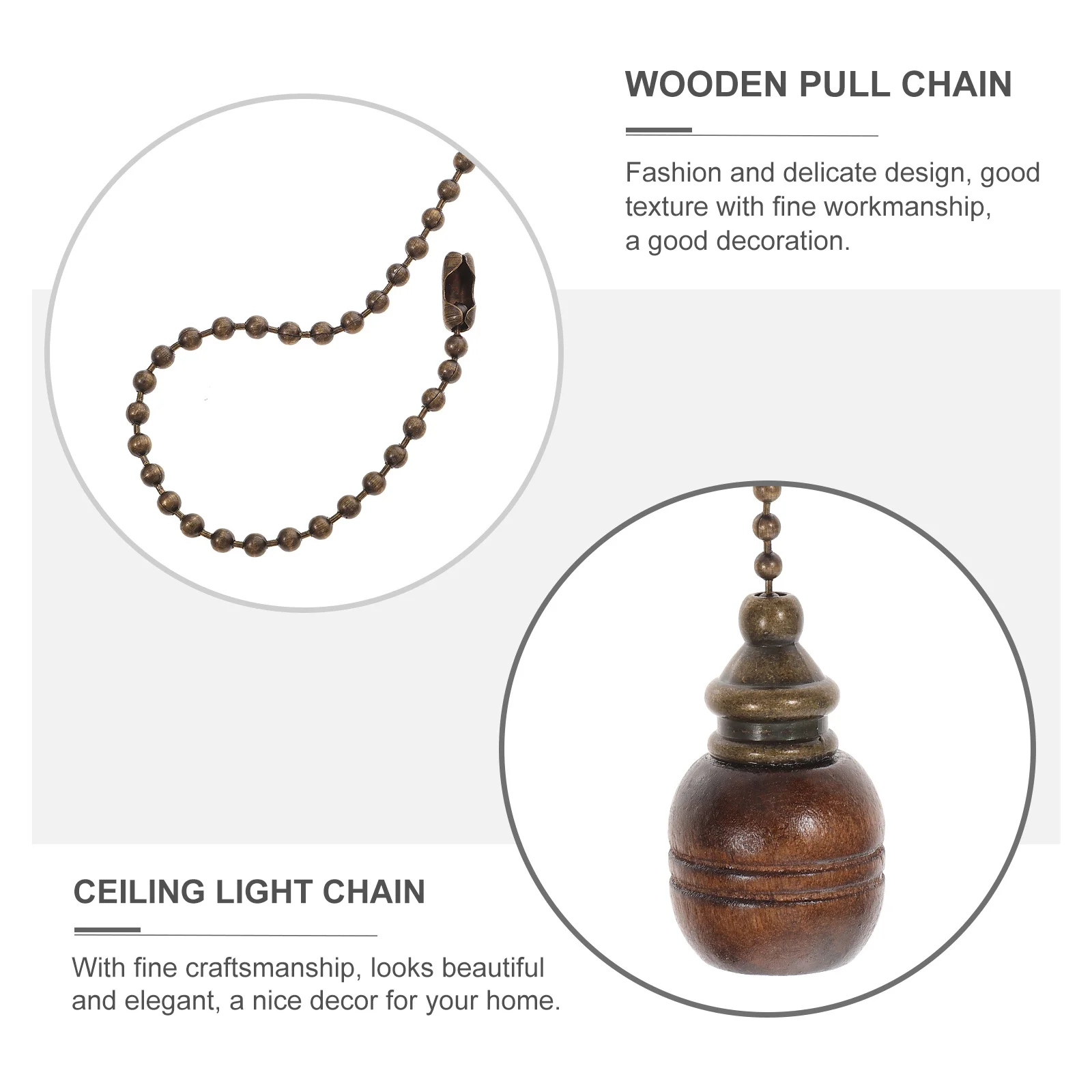 

2pcs Elegant Pull Chain Chandelier Pendant Ceiling Fan Ornament Decorative Lamp Chain For Home Bar Cafe Retro Ceiling