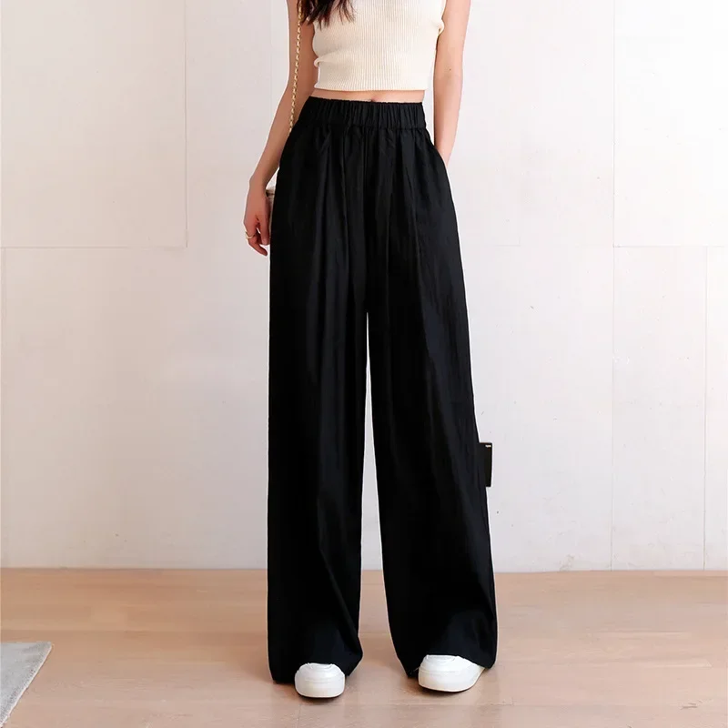 Yamamoto Pants Lazy Wind Ice Silk Wide Leg Pants Dropping Feeling Women\'s Summer High Waist Slim Sunscreen Pants Skirt