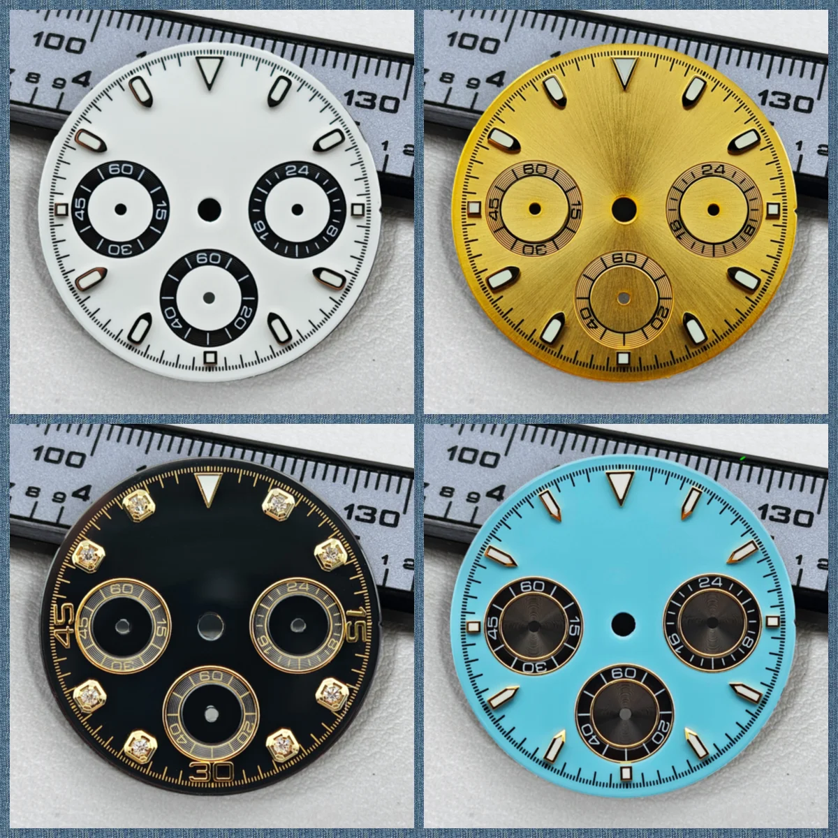 29mm VK63 Dial Luminous Dial Panda Dial Suitable for Daytona 39mm Case Quartz Watch VK63 Movement Watch Replacement Accessories