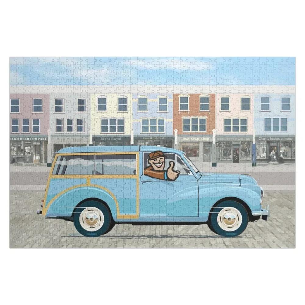 

Morris Minor Traveller in Bermuda Blue Jigsaw Puzzle Wooden Adults Personalized Gift Personalized Photo Gift Puzzle