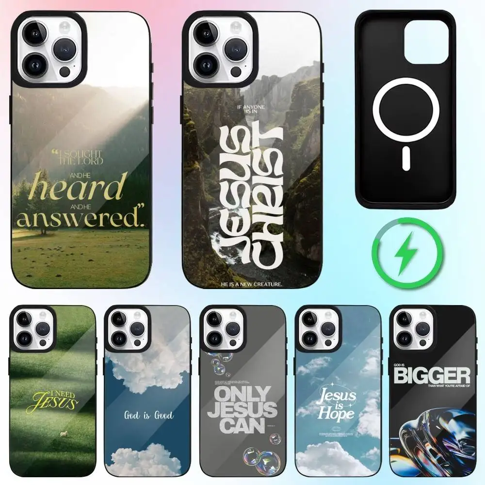 

B-Bible Verse J-Jesus Christ Phone Case For iPhone17,16,15,14,13,12,11 Plus,Pro Max Magnetic For Magsafe Wireless Charging