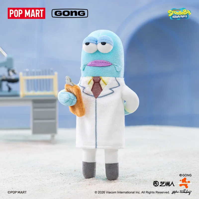 Genuine Hot Selling POP MART GONG Spongebob Squarepants Silly Residents Series Vol.2 Cute Blind Box Charms Collectible Toy Gift view 2