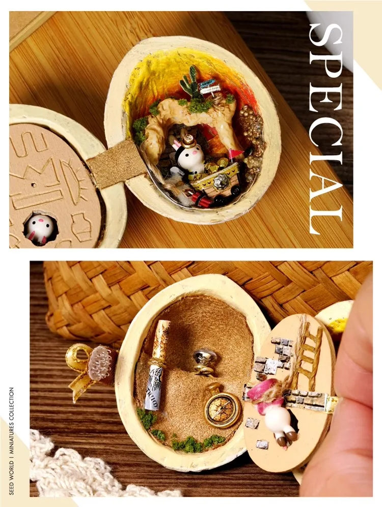 DIY Cottage handmade MINI ฉากขนาดเล็กกล่องวอลนัท House ของขวัญวันเกิดสาวน่ารักของเล่น