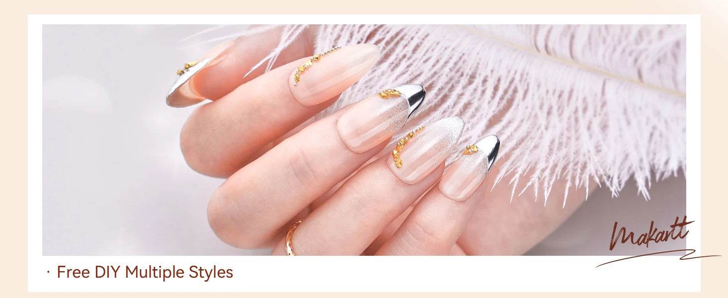 Metallic Gel Nagellack Set: Silber & Gold Chrom Gel Nagellack 3D Metall Malgele Spiegel Nagellack Aushärtung mit UV/LED erforderlich – Detail 10