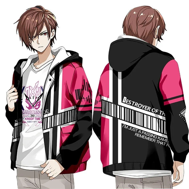 Kamen Rider REVICE-3D impressão japonês anime hoodies para homens e mulheres, camisola de mangas compridas, casaco, moda outono