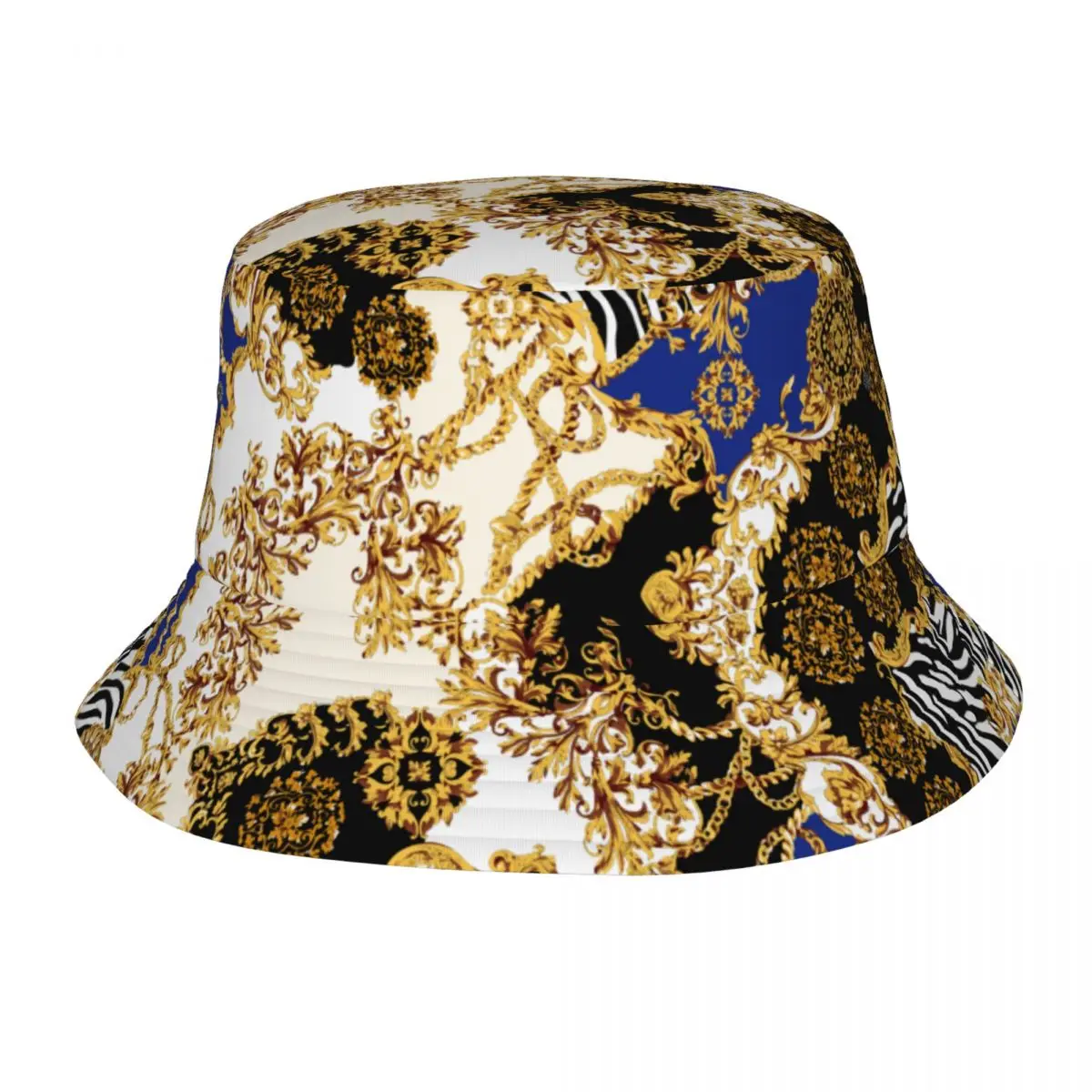 Bucket Hat Baroque Scrolls Fisherman Hat Foldable Women Men Sunscreen Shade Cap