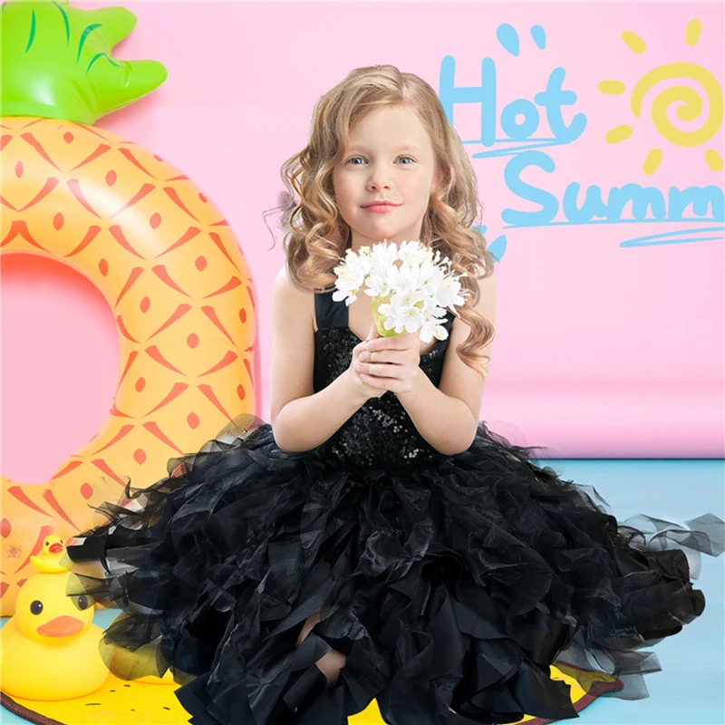 

2025 New Party Girls Dress Christmas Little Princess Dresses For Girl Summer Rainbow Mesh Dance Costume Birthday Kids Clothes