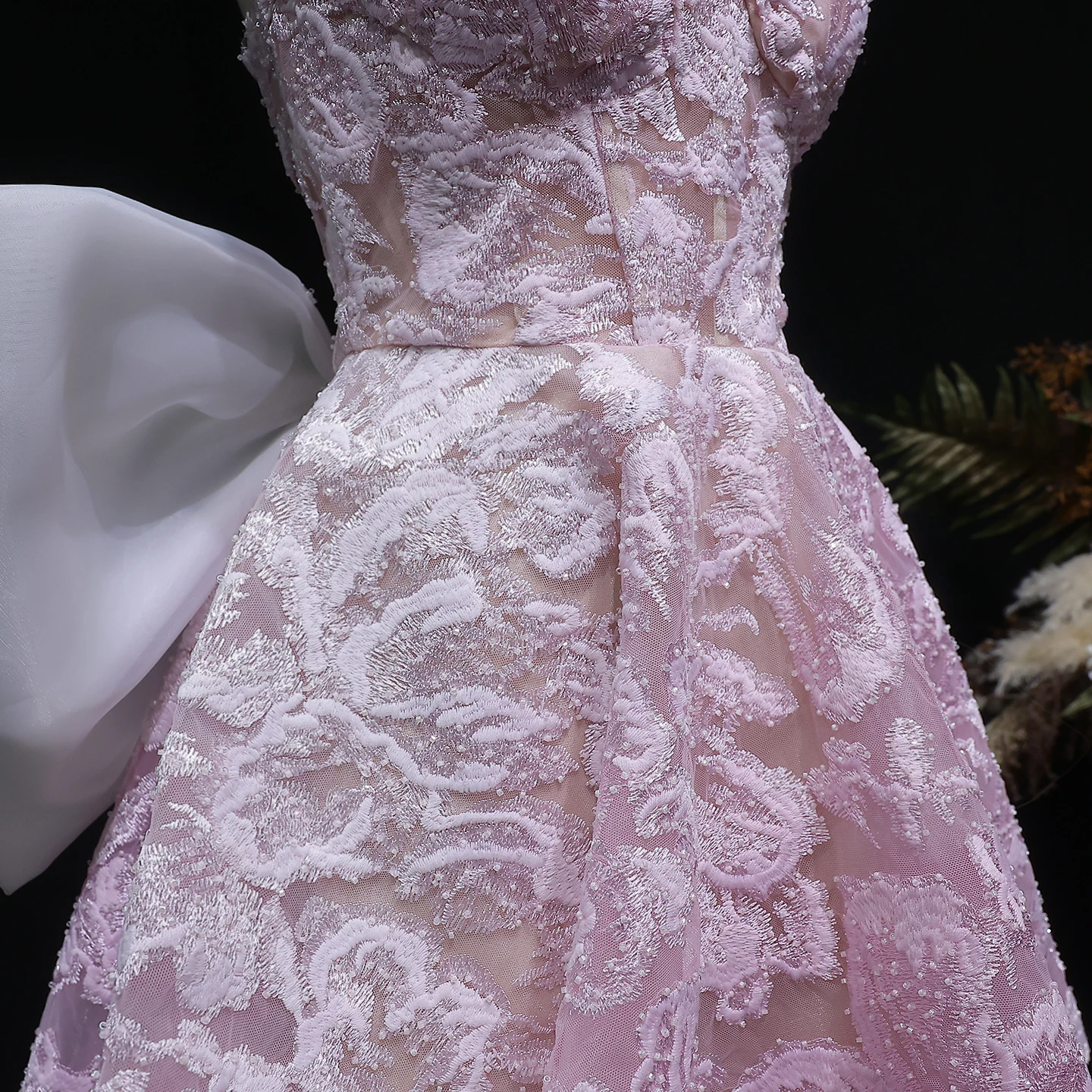 Sharon Said Blaues Sweetheart-Perlenkleid mit großer Schleife, Dubai Sexy Cocktail-Abschlussballkleid RM138 Maßanfertigung – Detail 17