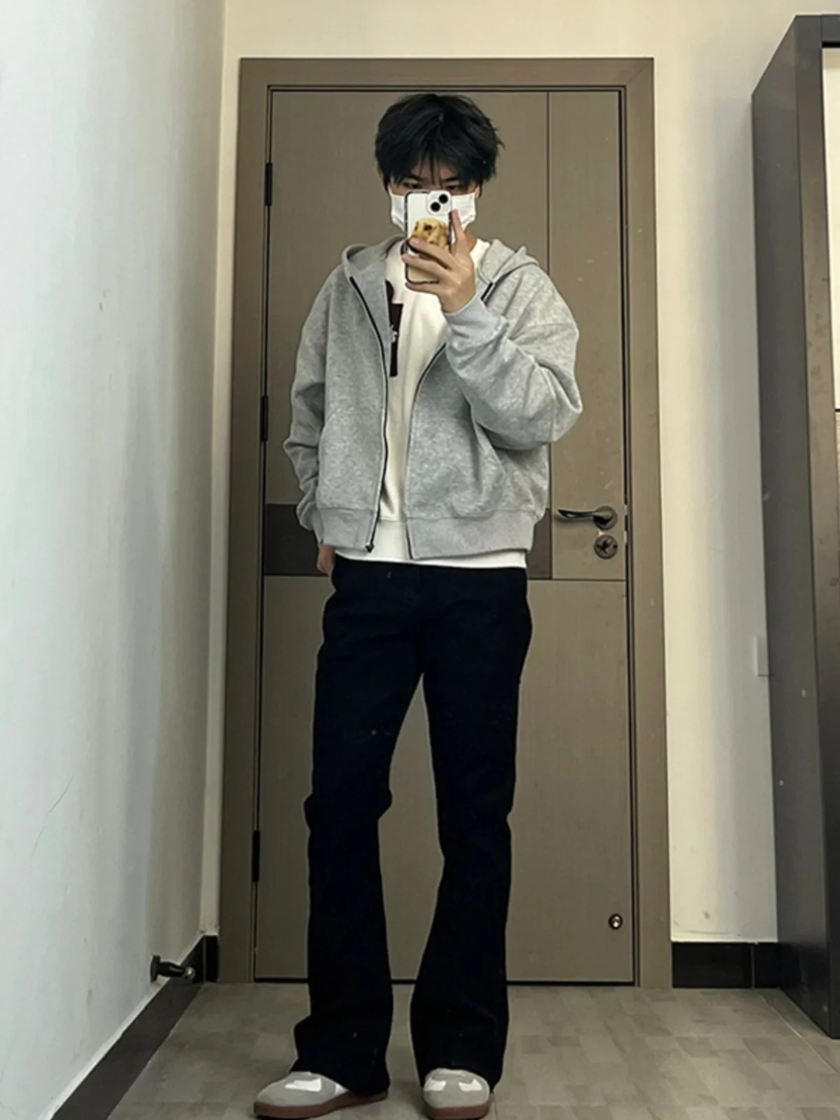 

Bla Elastic Denim Jeans Men's Spring Autumn Sle American High Street Vibe Leg Lengthening High Waist Straight Leg Trousers