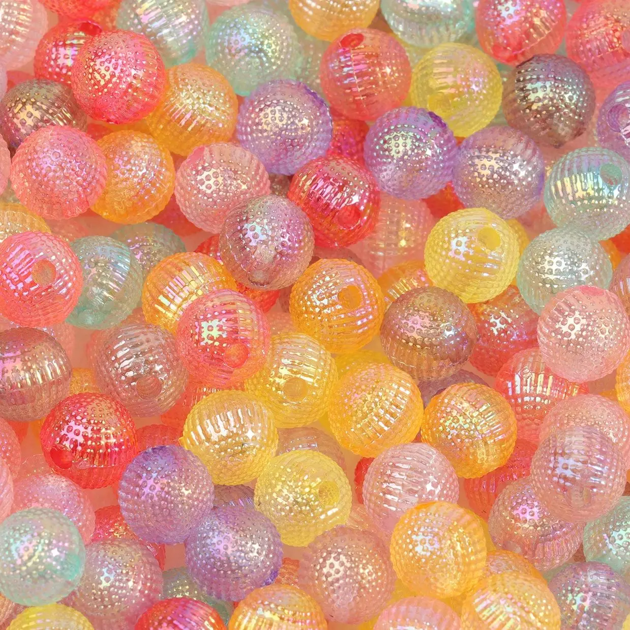 100pcs 8mm Multicolor Mixed Bayberry Ball Acrylic Bead Round Loose Spacer Bead For Jewelry Making Handmade Necklaces Accessories