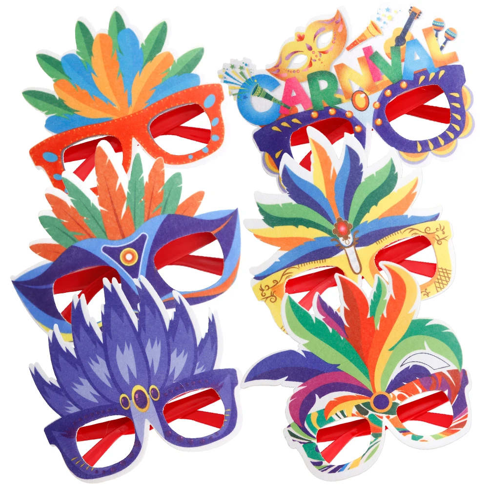

6Pcs Colorful Glasses Carnival Party Eyewear Photo Props Costume Ball Decorations Carnival Glasses Party Eyewear